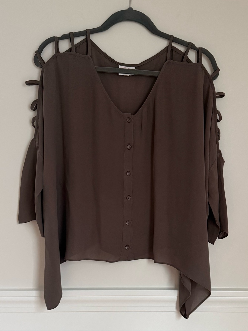 Parker Silk Cold Shoulder Top